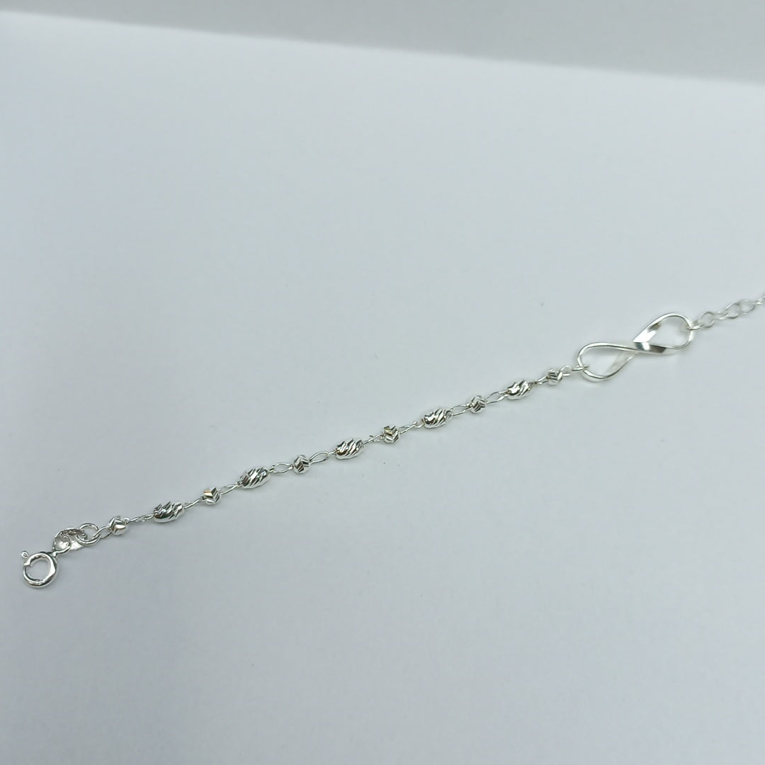 PULSERA TEJIDO INFINITO PLATA .925 18 CM 2.2 GR (NUEVO)