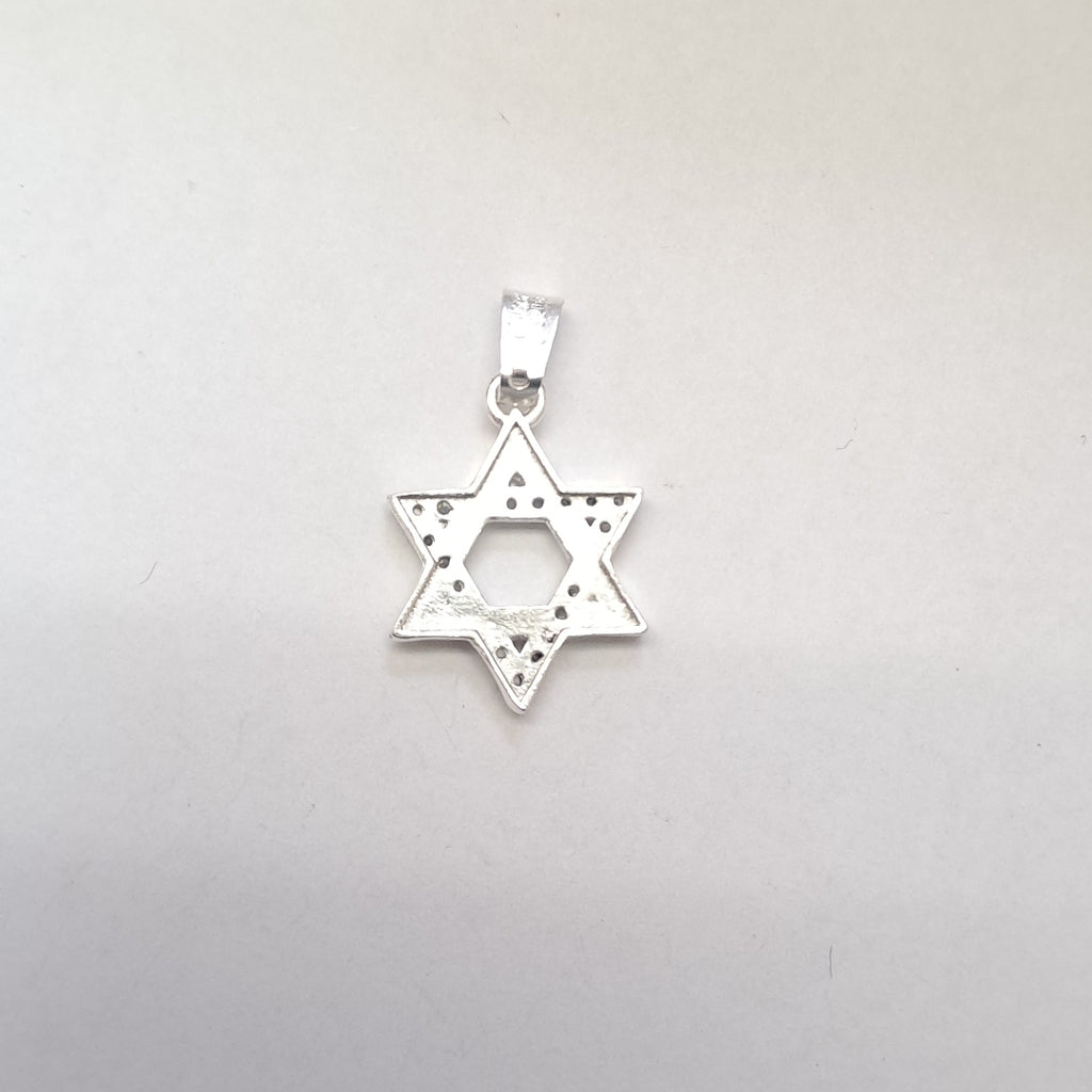 DIJE ESTRELLA DE DAVID C/CIRCONIAS PLATA .925 2.6 GR (NUEVO)