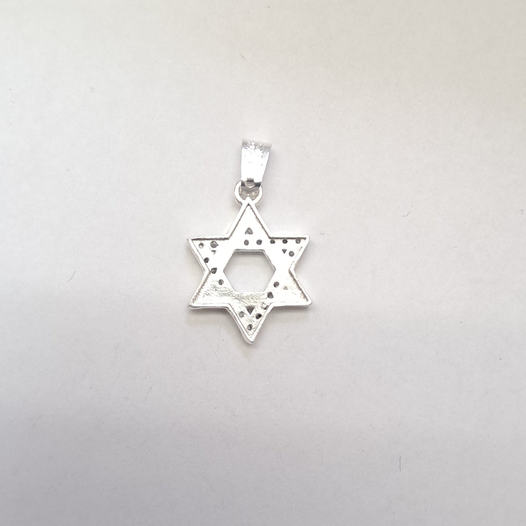 DIJE ESTRELLA DE DAVID C/CIRCONIAS PLATA .925 2.6 GR (NUEVO)