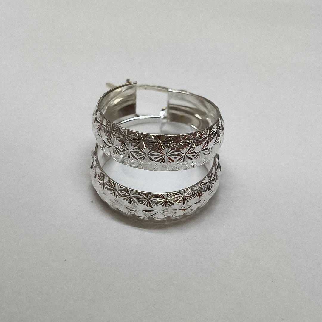 PAR ARRACADAS FACETADAS PLATA .925 3.5 GR (NUEVO)