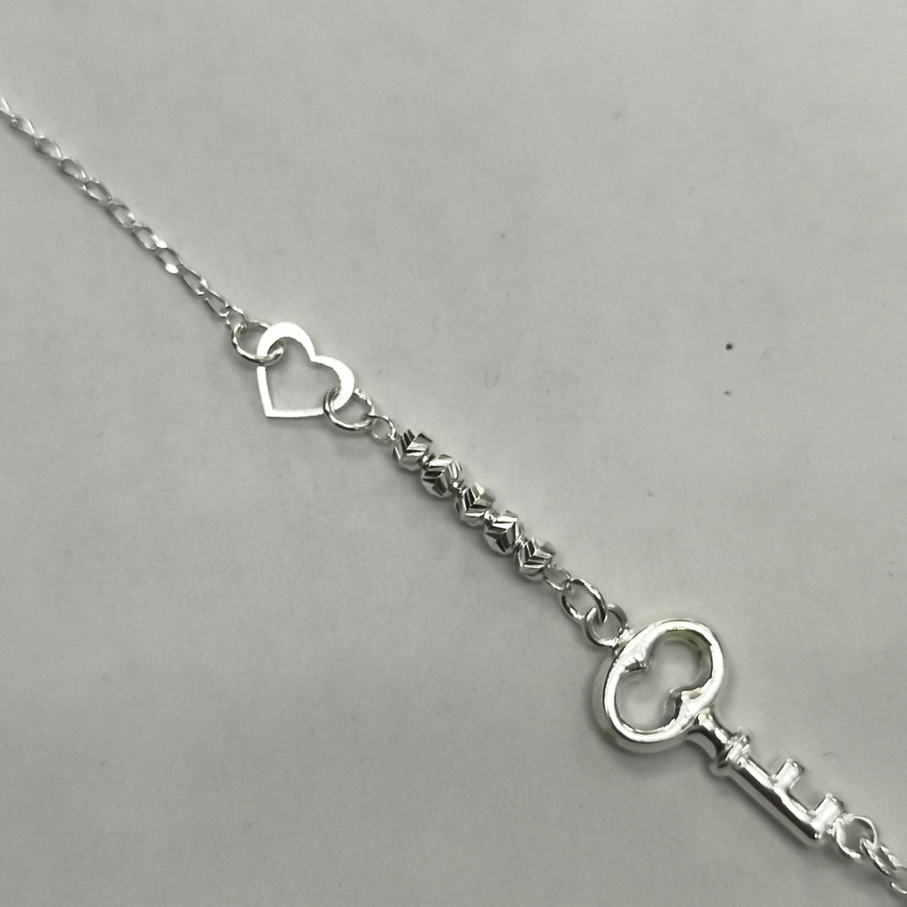PULSERA TEJIDO LLAVE PLATA .925 18 CM 2.4 GR (NUEVO)