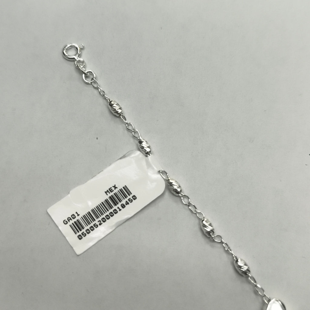 PULSERA TEJIDO CORAZON PLATA .925 18 CM 3.3 GR (NUEVO)