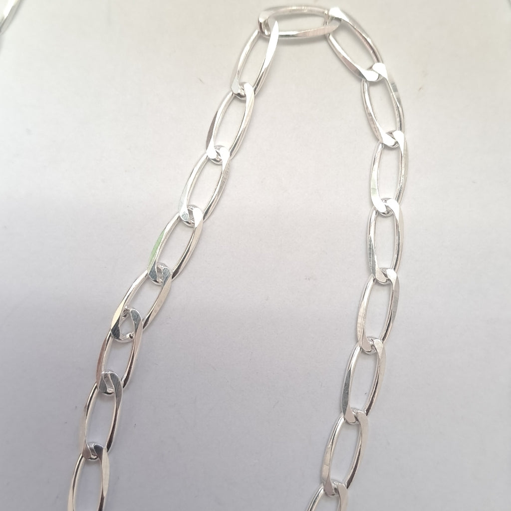 CADENA TEJIDO ESLABONES PLATA .925 55 CM 9.9 GR (NUEVO)