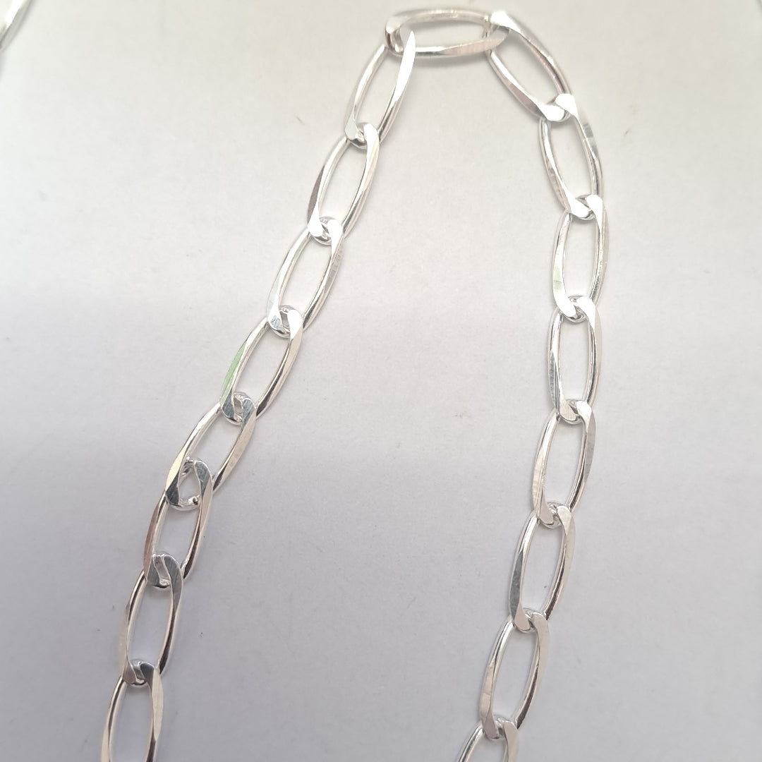 CADENA TEJIDO ESLABONES PLATA .925 55 CM 9.9 GR (NUEVO)