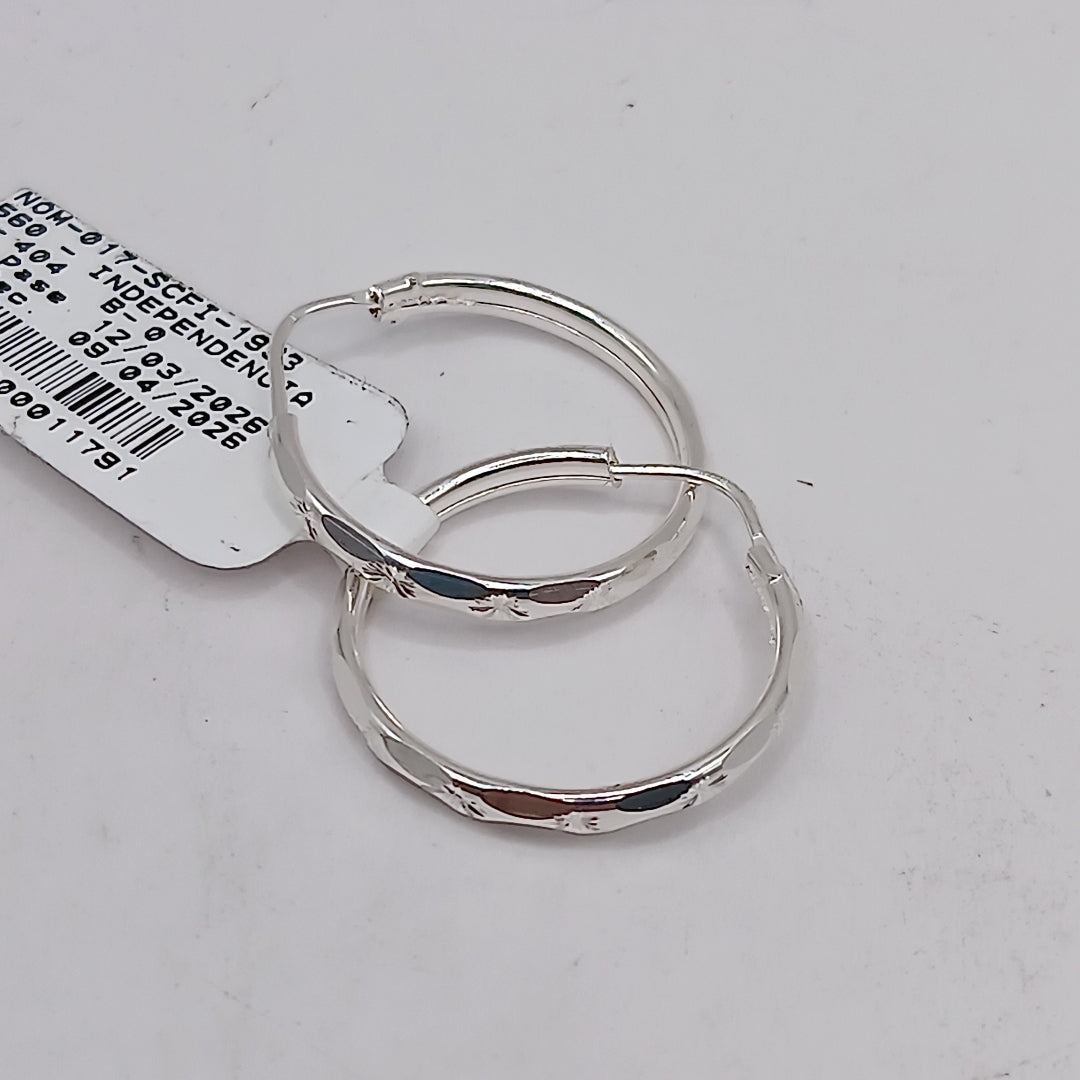 PAR ARRACADAS FACETADA PLATA .925 2.1 GR (NUEVO)
