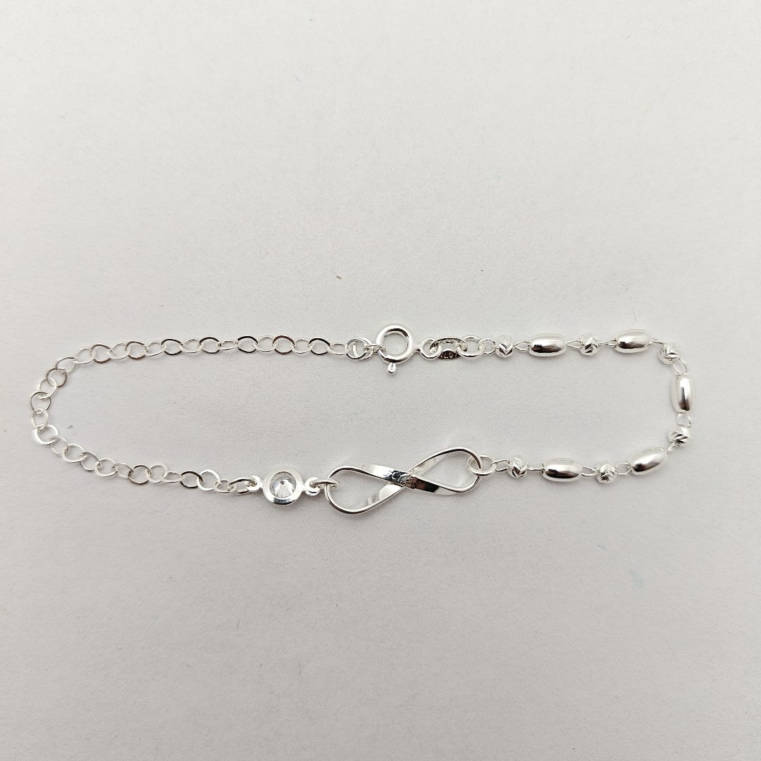 PULSERA TEJIDO ESPECIAL PLATA .925 18 CM 2.6 GR (NUEVO)