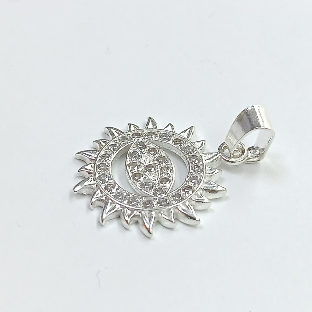 DIJE OJO MAGICO CON CIRCONIAS PLATA .925 2 GR (NUEVO)