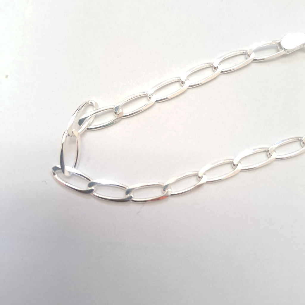 CADENA TEJIDO ESLABONES PLATA .925 55 CM 9.9 GR (NUEVO)