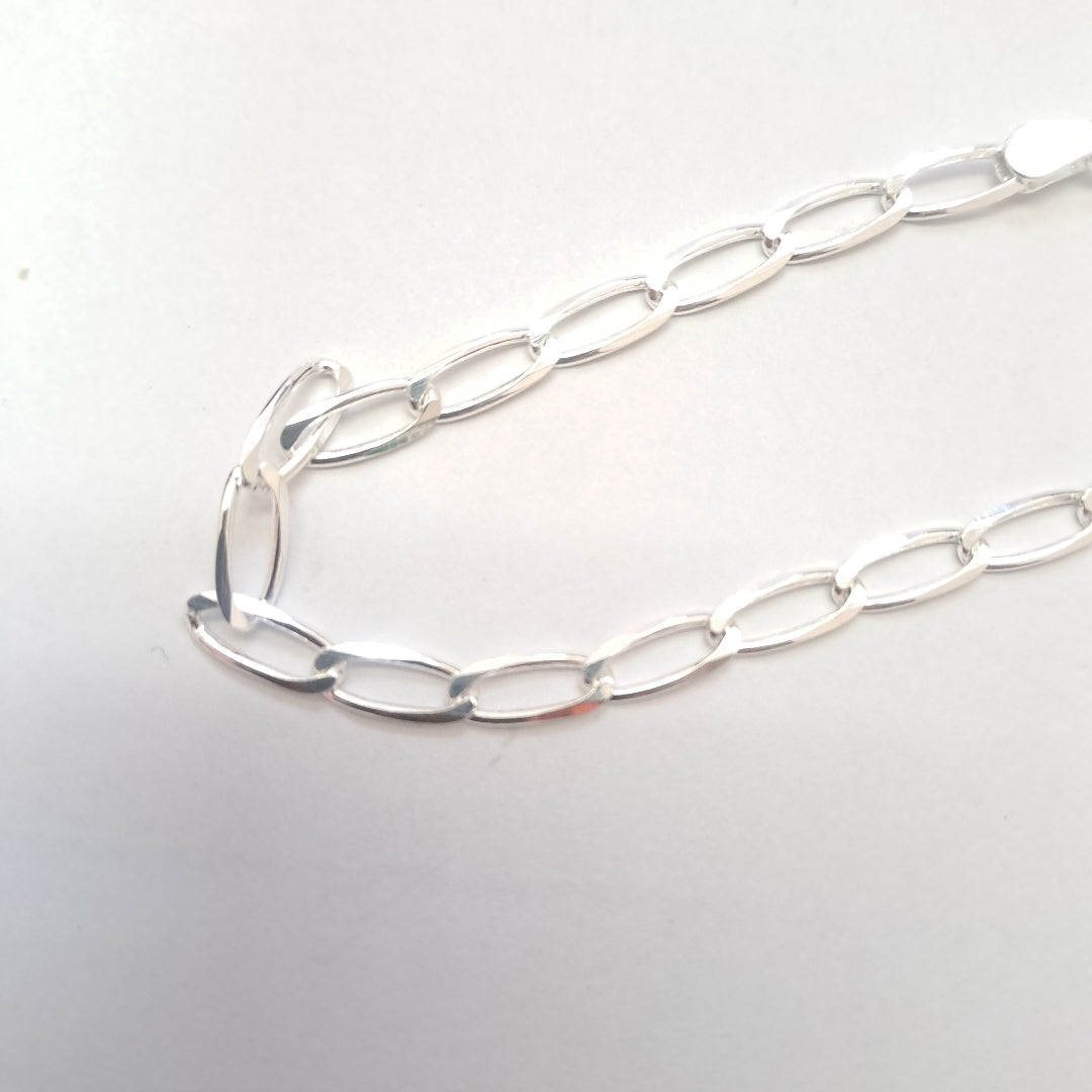 CADENA TEJIDO ESLABONES PLATA .925 55 CM 9.9 GR (NUEVO)