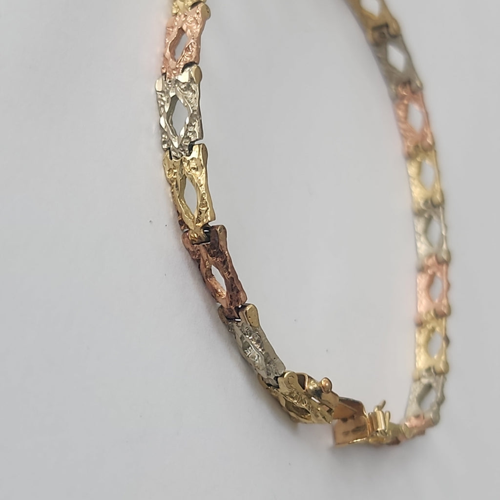 PULSERA ORO COMBINADO 10 K 8,10 GRMS (SEMINUEVO)