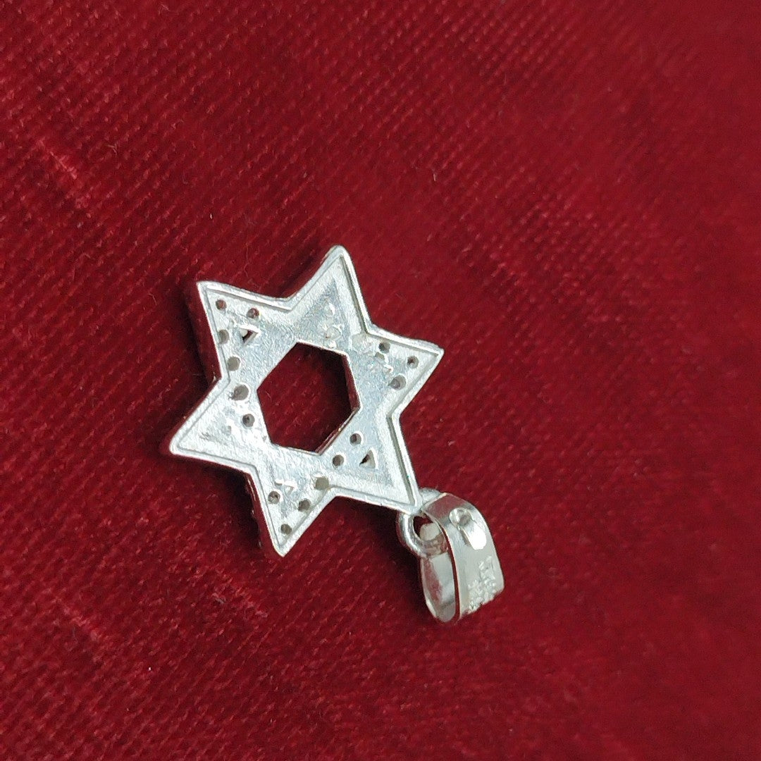 DIJE ESTRELLA DE DAVID C/CIRCONIAS PLATA .925 2.6 GR (NUEVO)