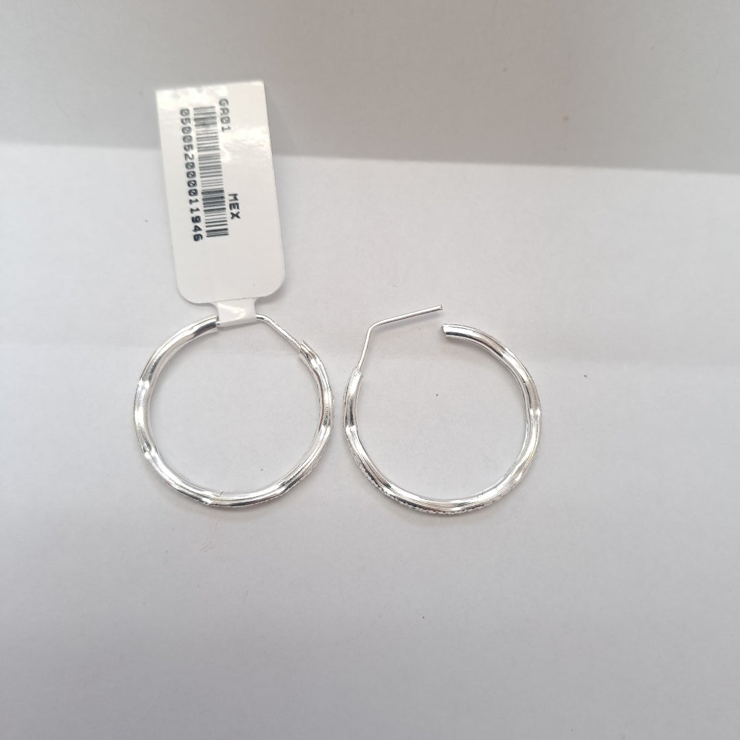 PAR ARRACADAS LABRADAS PLATA .925 2.6 GR (NUEVO)
