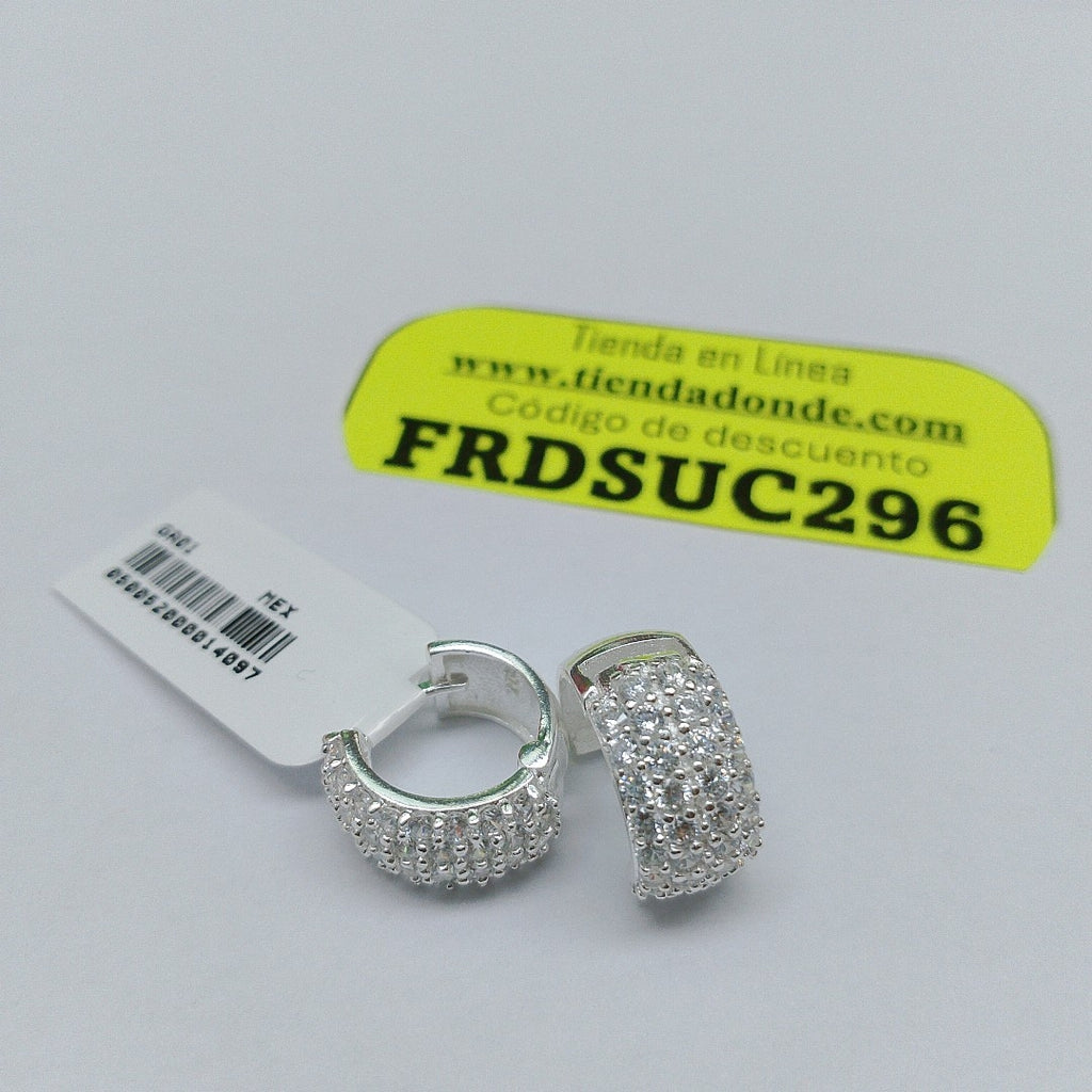 HUGGIES C/CIRCONIAS PLATA .925 5.4 GR (NUEVO)