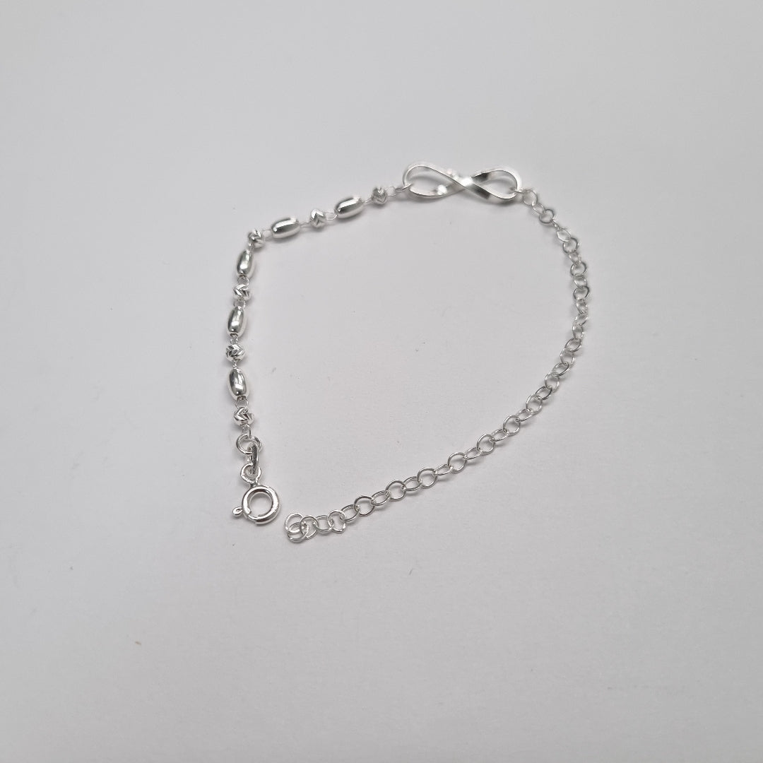 PULSERA TEJIDO INFINITO PLATA .925 18 CM 2.3 GR (NUEVO)