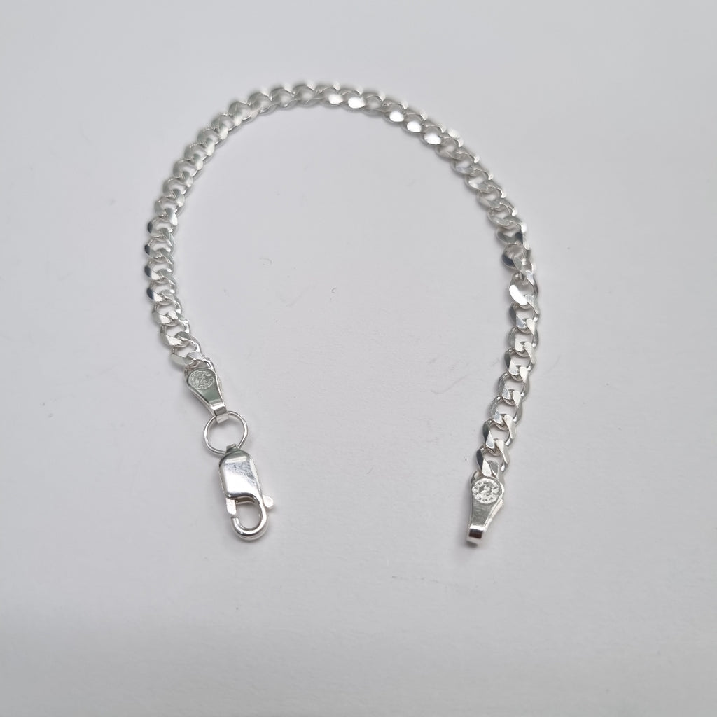 PULSERA TEJIDO BARBADA PLATA .925 16 CM 4.1 GR (NUEVO)