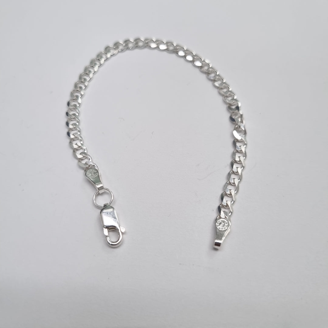 PULSERA TEJIDO BARBADA PLATA .925 16 CM 4.1 GR (NUEVO)