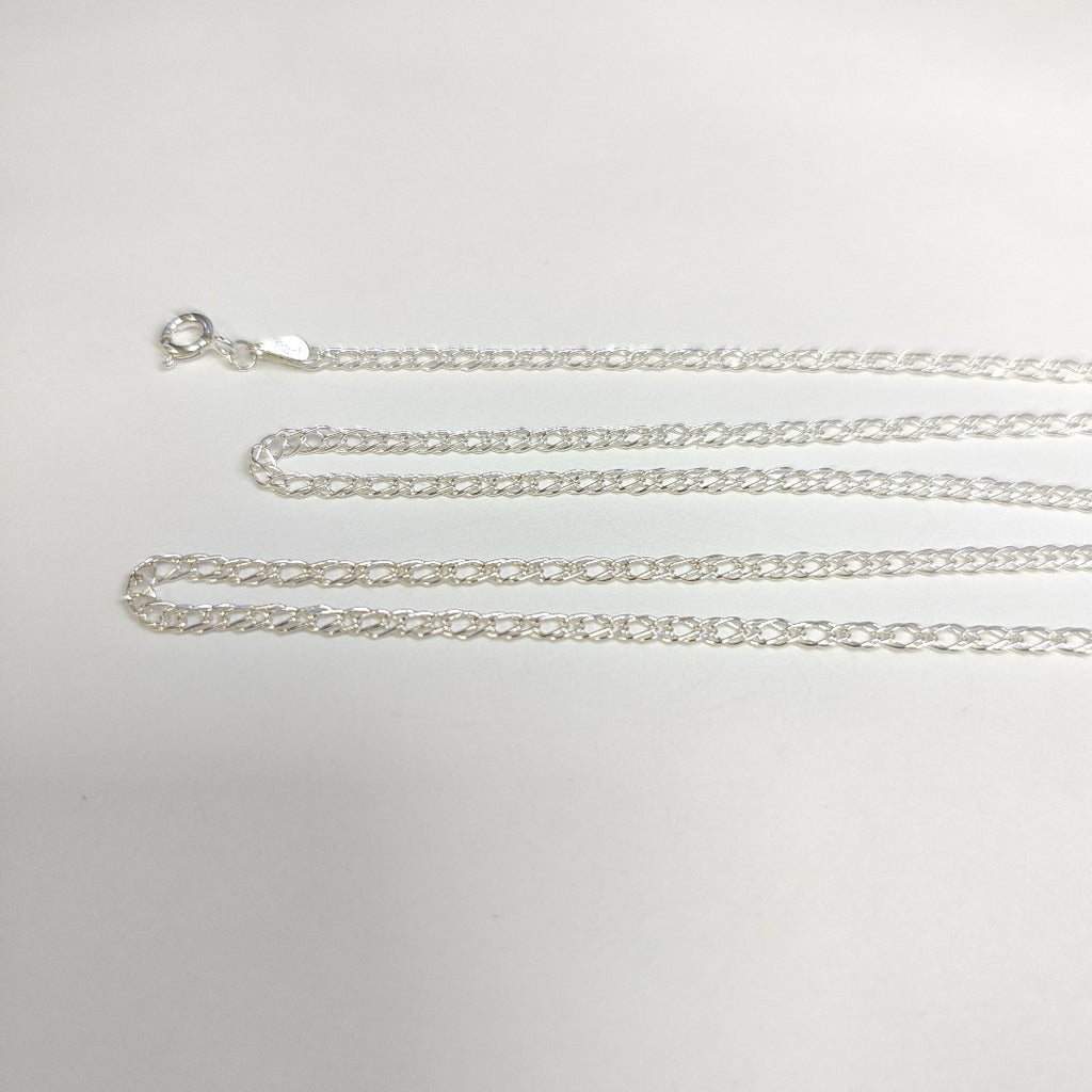 CADENA TEJIDO ESLABONES PLATA .925 55 CM 4 GR (NUEVO)