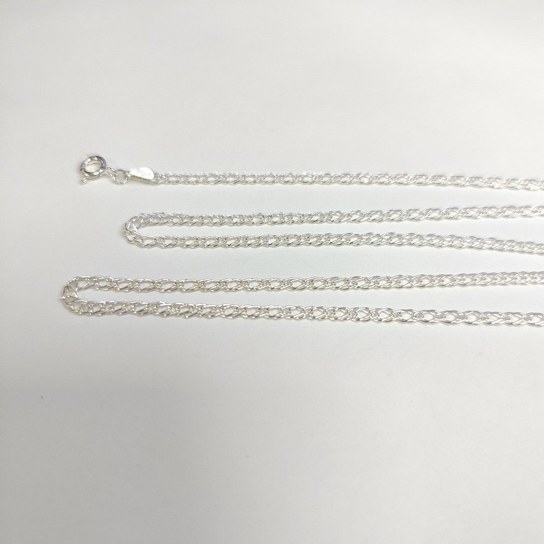 CADENA TEJIDO ESLABONES PLATA .925 55 CM 4 GR (NUEVO)