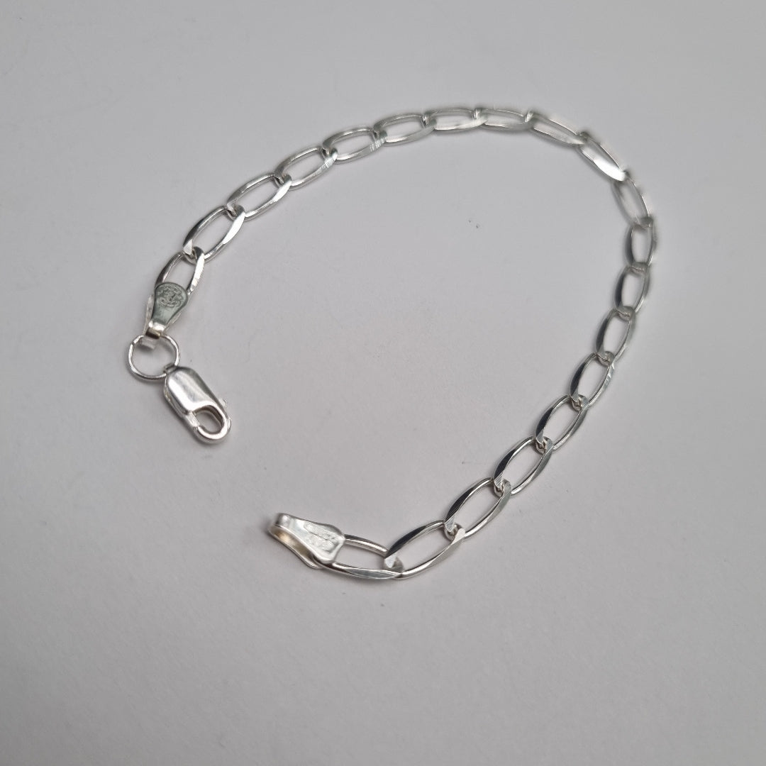 PULSERA TEJIDO ESLABONES PLATA .925 18 CM 3.7 GR (NUEVO)