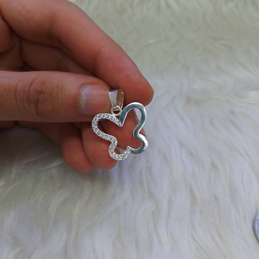 DIJE MARIPOSA C/CIRCONIAS PLATA .925 2.3 GR (NUEVO)