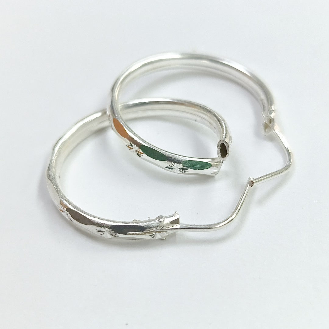 PAR ARRACADAS FACETADA PLATA .925 2.1 GR (NUEVO)