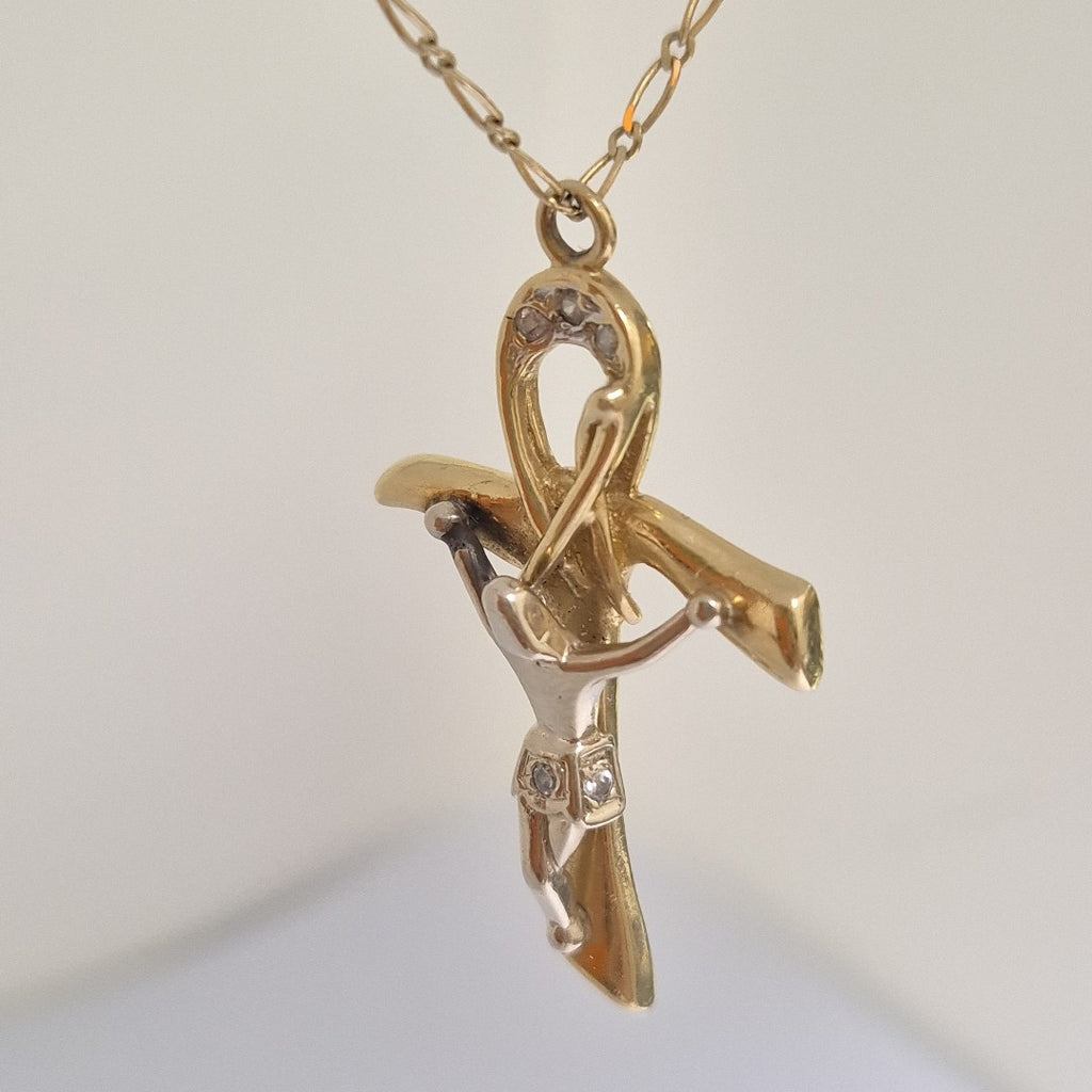 CRUCIFIJO ORO,RODIADO 14 K 6,10 GRMS (SEMINUEVO)