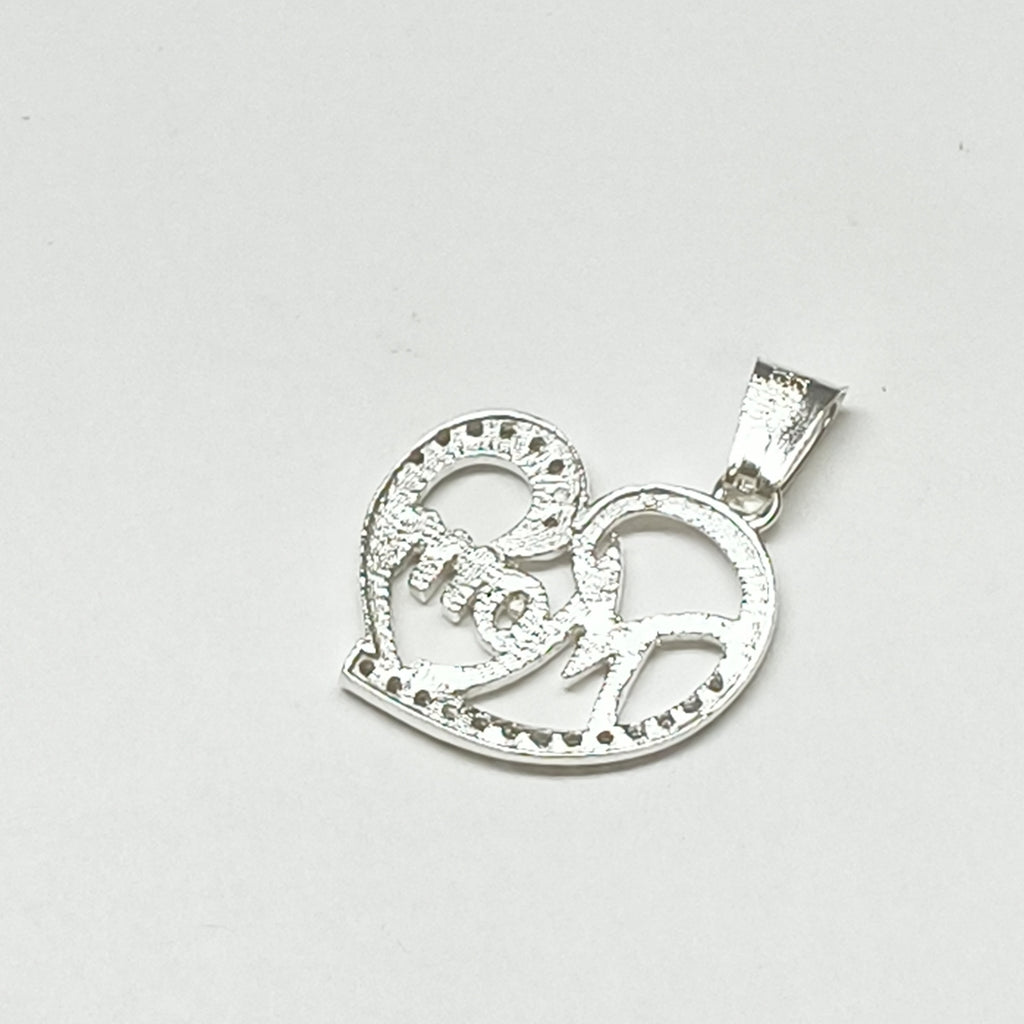 DIJE CORAZON C/CIRCONIAS PLATA .925 3.1 GR (NUEVO)