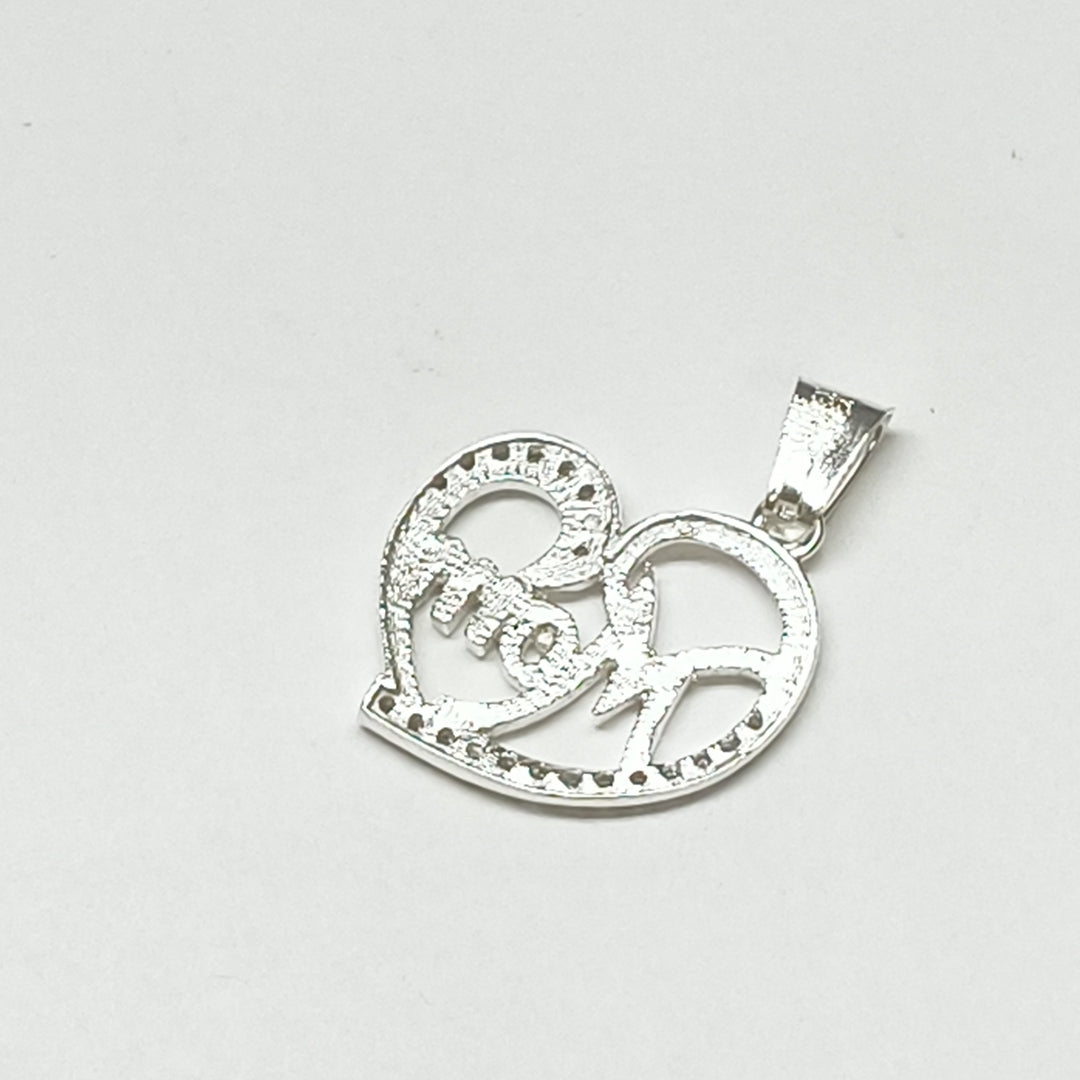 DIJE CORAZON C/CIRCONIAS PLATA .925 3.1 GR (NUEVO)