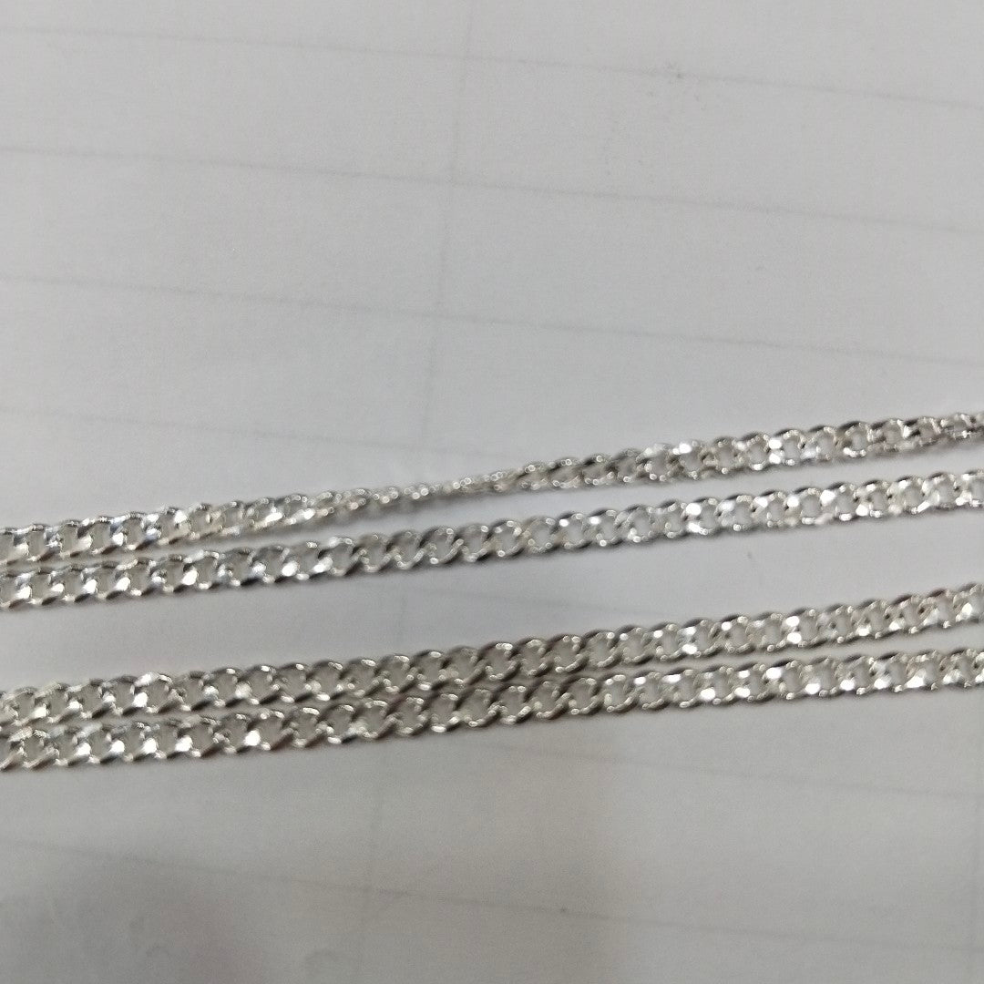 CADENA TEJIDO BARBADO PLATA .925 60 CM 5.6 GR (NUEVO)
