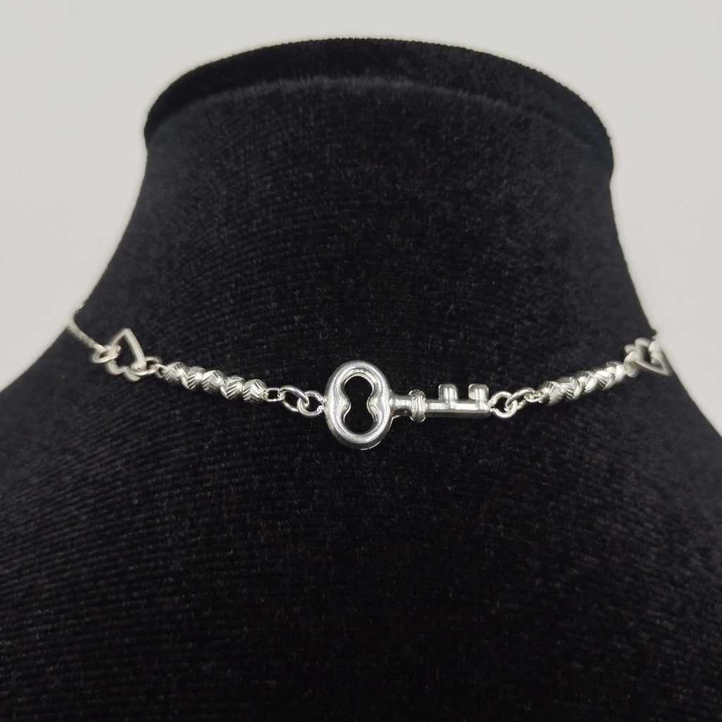 PULSERA TEJIDO LLAVE PLATA .925 18 CM 2.3 GR (NUEVO)