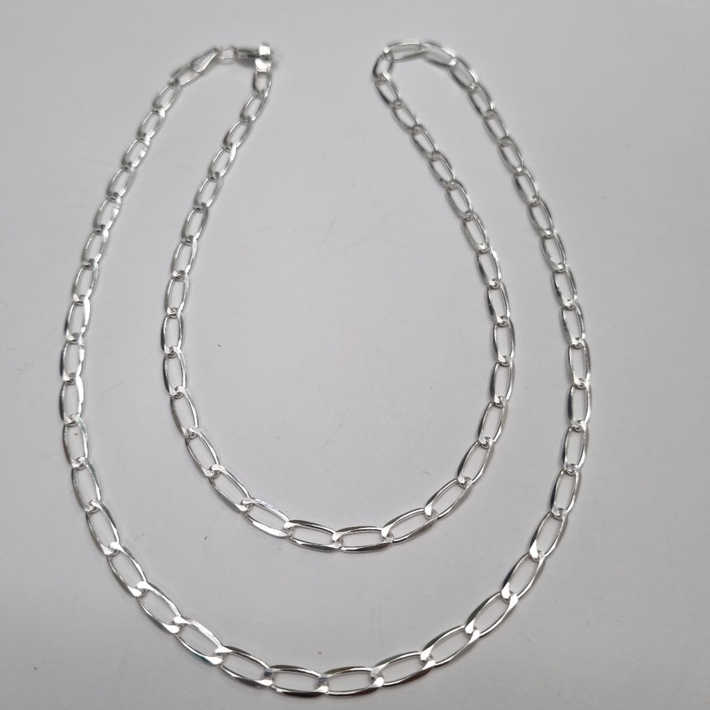 CADENA TEJIDO ESLABONES PLATA .925 60 CM 10.8 GR (NUEVO)