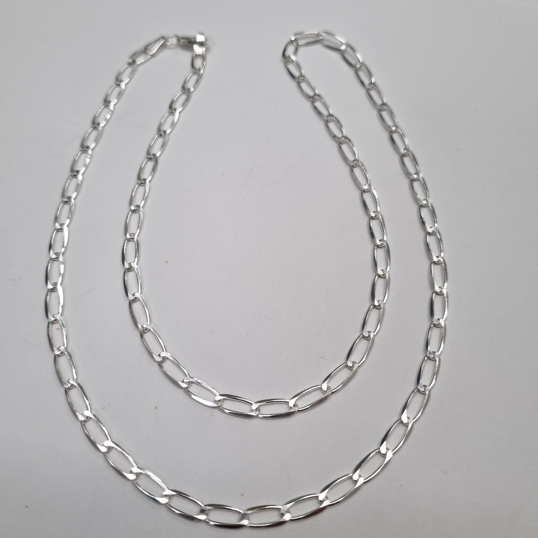CADENA TEJIDO ESLABONES PLATA .925 60 CM 10.8 GR (NUEVO)
