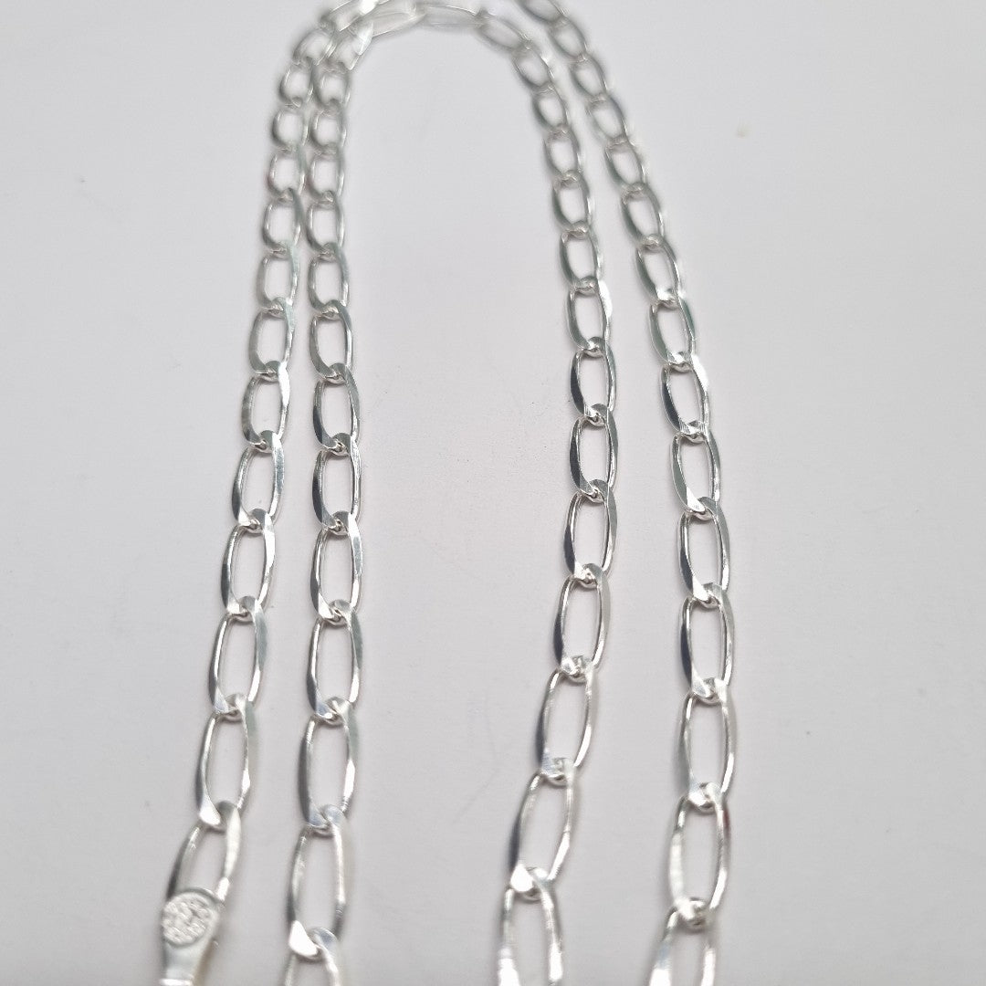 CADENA TEJIDO ESLABONES PLATA .925 60 CM 10.8 GR (NUEVO)