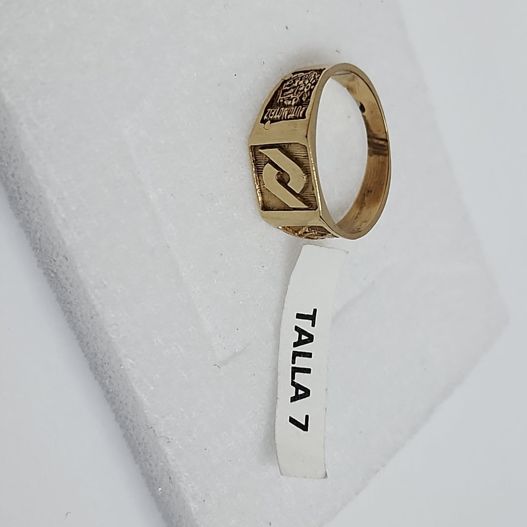ANILLO DE GRADUACIÓN ORO 10 K 3.1 GRMS (SEMINUEVO)