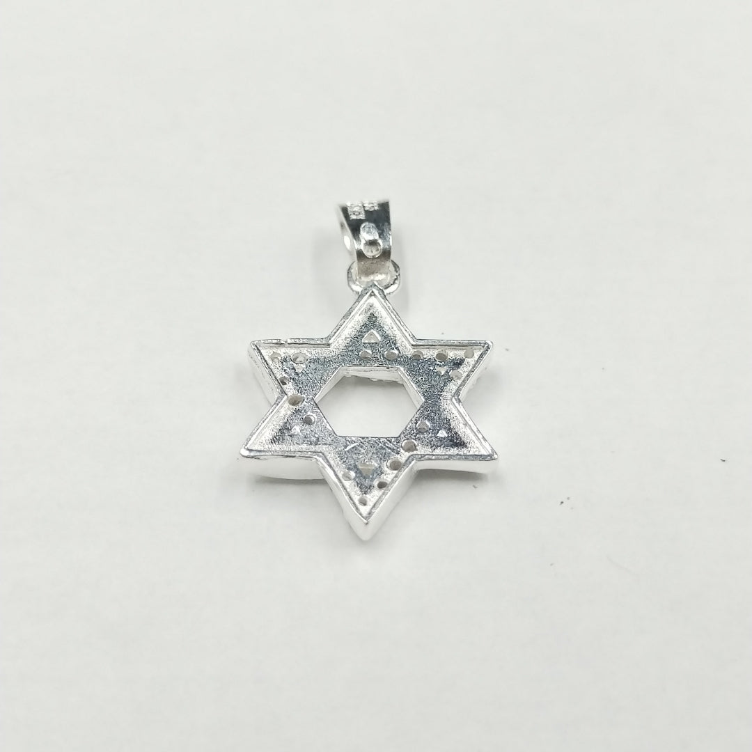 DIJE ESTRELLA DE DAVID C/CIRCONIAS PLATA .925 2.7 GR (NUEVO)