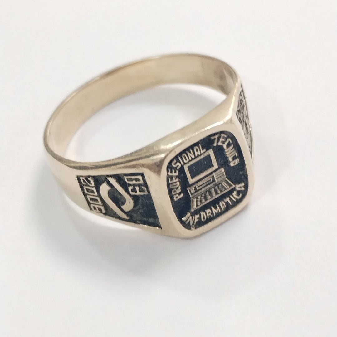 ANILLO DE GRADUACIÓN ORO 8 K 6 GRMS (SEMINUEVO)
