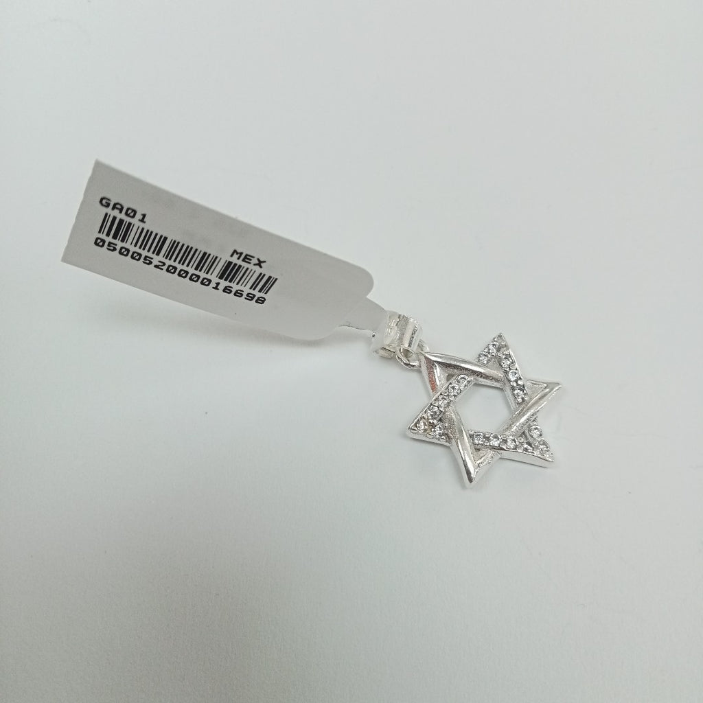 DIJE ESTRELLA DE DAVID C/CIRCONIAS PLATA .925 2.6 GR (NUEVO)