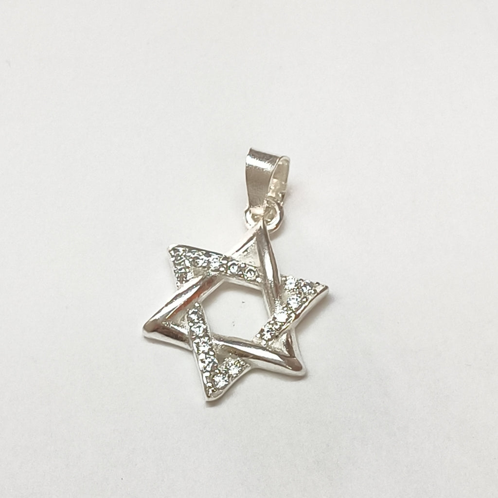 DIJE ESTRELLA DE DAVID C/CIRCONIAS PLATA .925 2.6 GR (NUEVO)