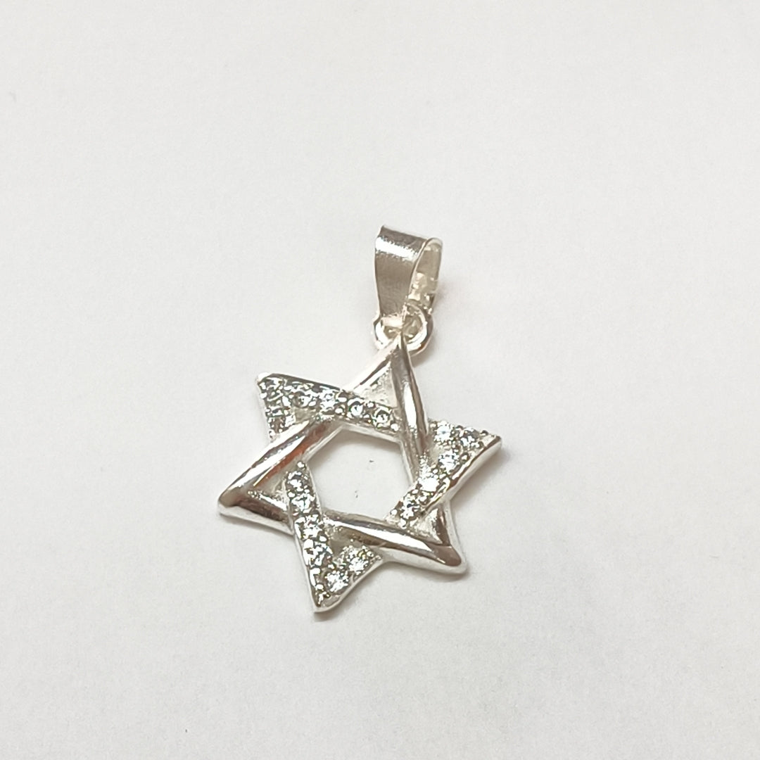 DIJE ESTRELLA DE DAVID C/CIRCONIAS PLATA .925 2.6 GR (NUEVO)