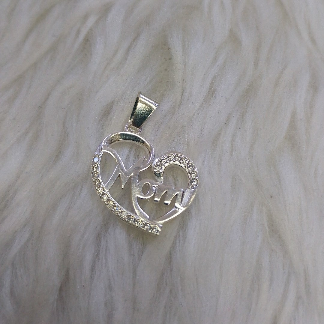 DIJE CORAZON C/CIRCONIAS PLATA .925 3.1 GR (NUEVO)