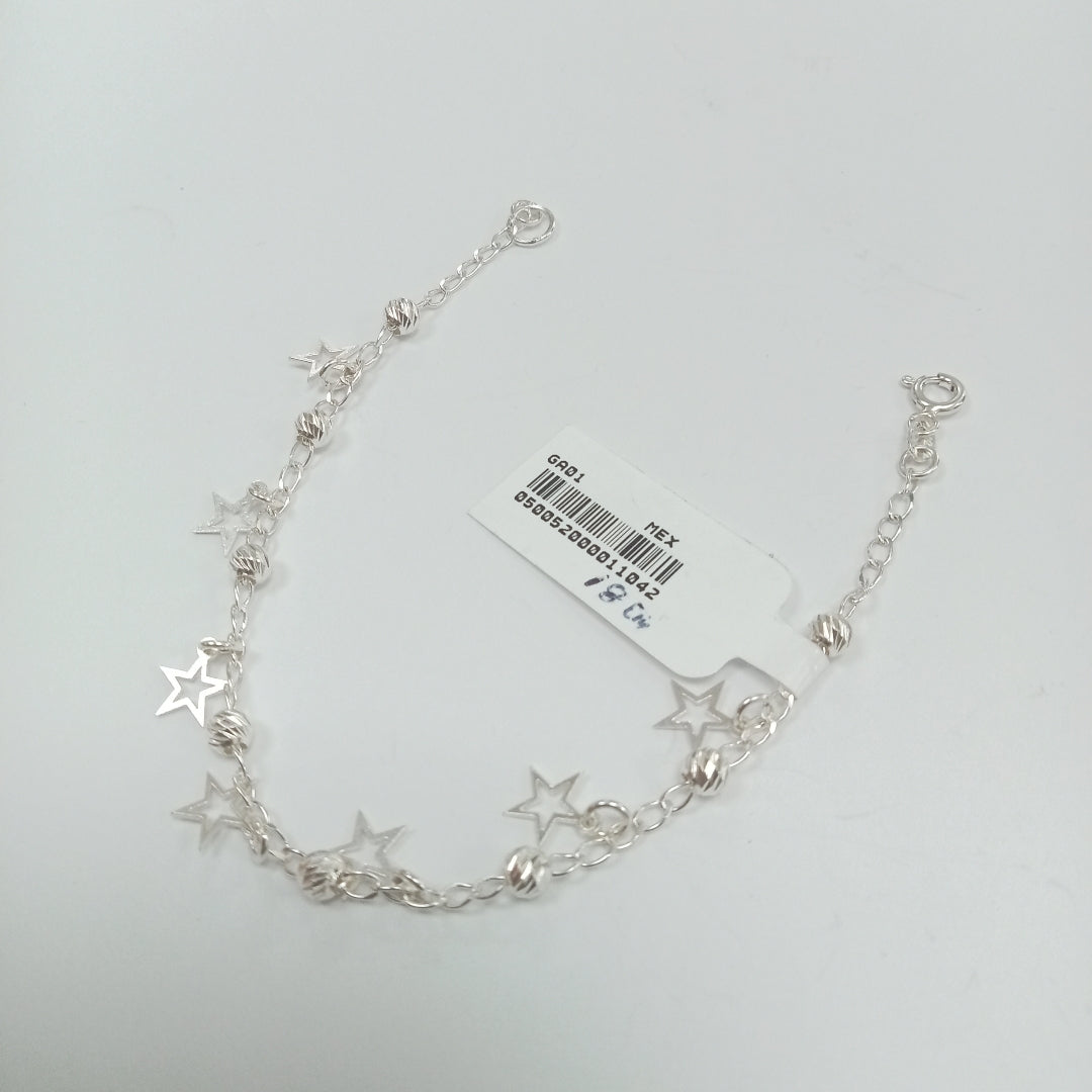 PULSERA TEJIDO ESPECIAL PLATA .925 18 CM 2.9 GR (NUEVO)