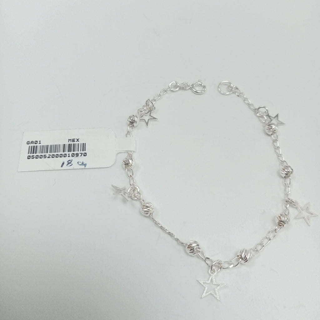 PULSERA TEJIDO ESPECIAL PLATA .925 18 CM 2.7 GR (NUEVO)
