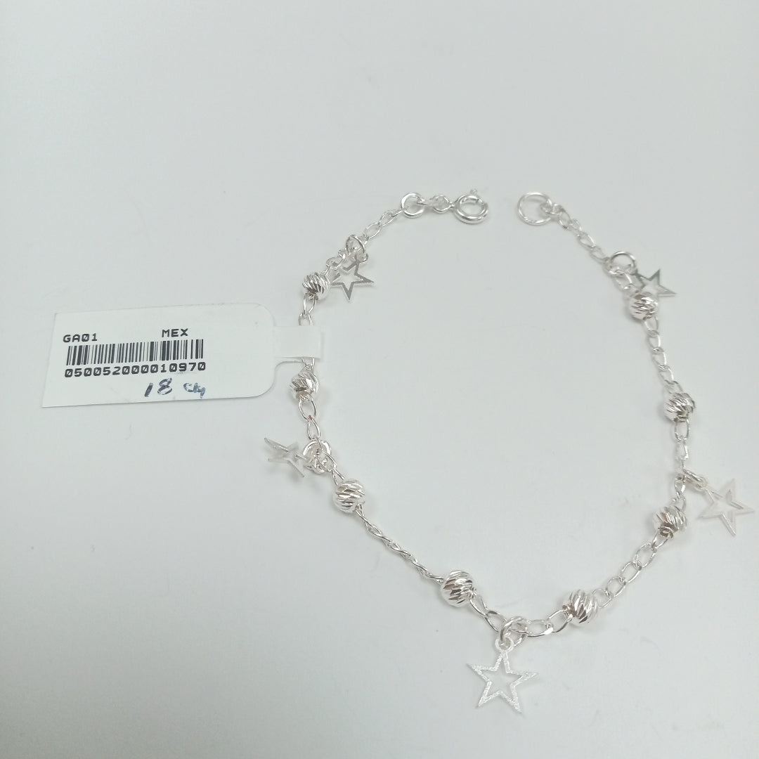 PULSERA TEJIDO ESPECIAL PLATA .925 18 CM 2.7 GR (NUEVO)