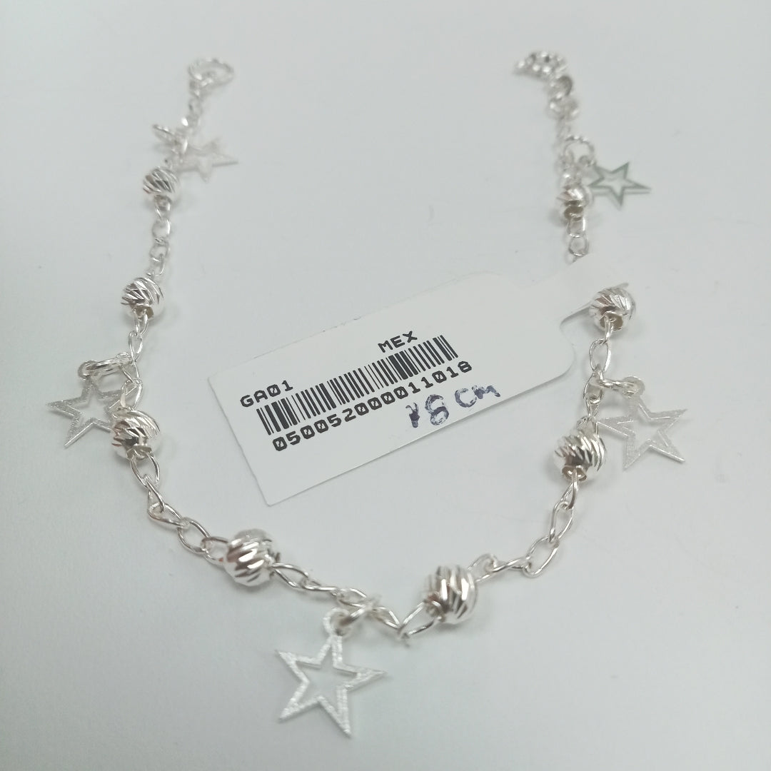 PULSERA TEJIDO ESPECIAL PLATA .925 18 CM 2.7 GR (NUEVO)
