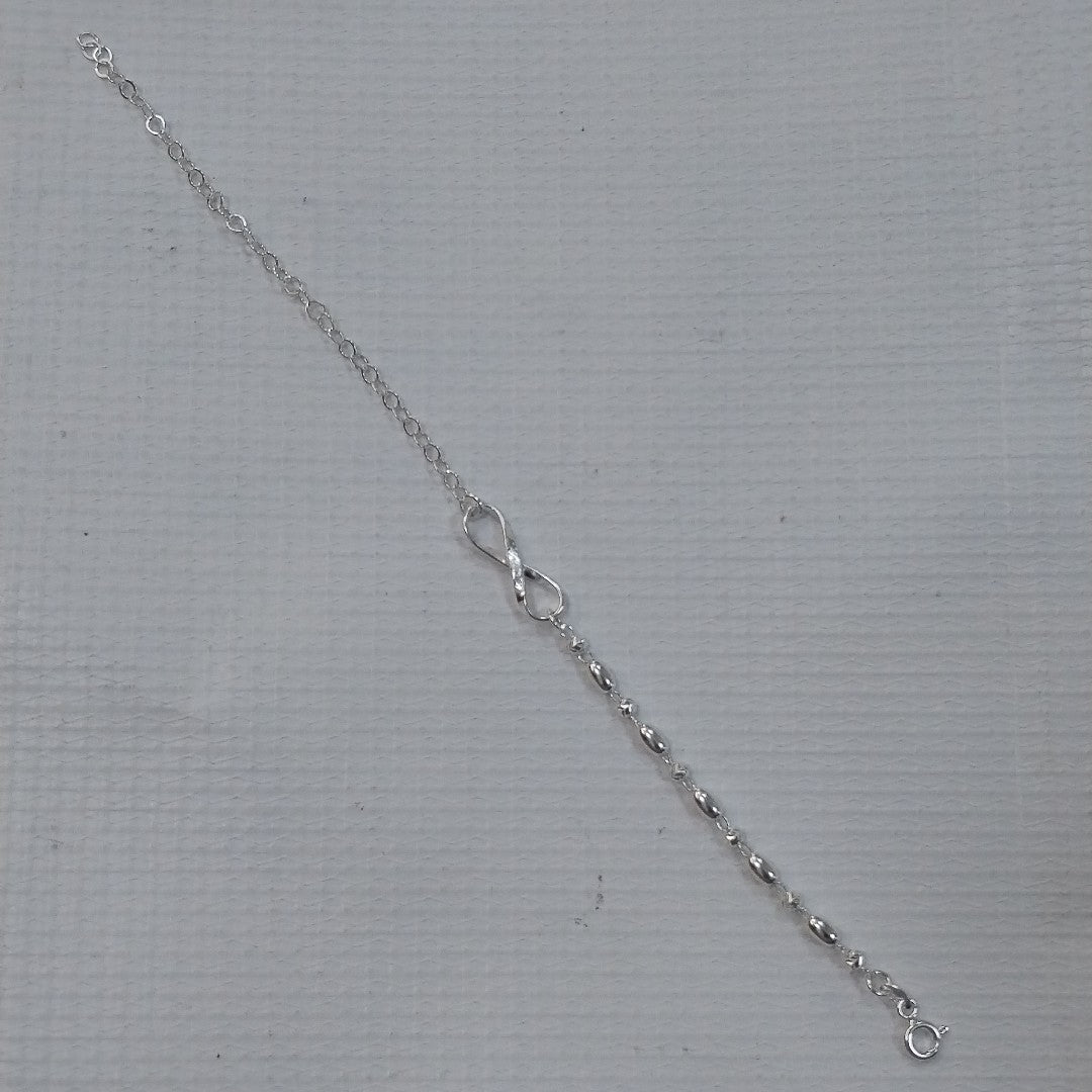 PULSERA TEJIDO INFINITO PLATA .925 18 CM 2.4 GR (NUEVO)