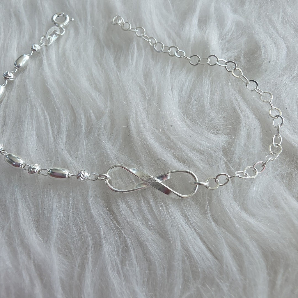 PULSERA TEJIDO INFINITO PLATA .925 18 CM 2.4 GR (NUEVO)