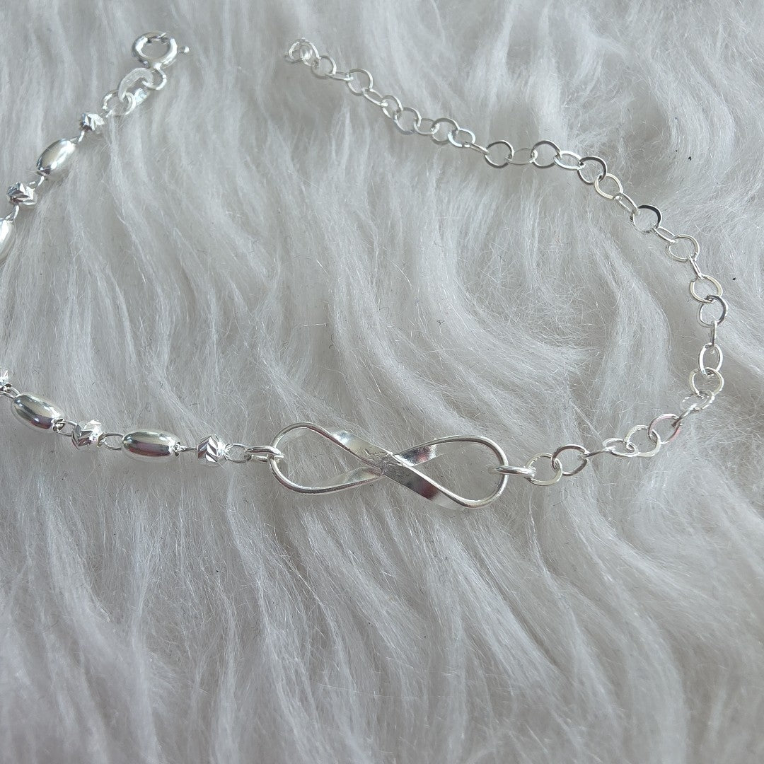 PULSERA TEJIDO INFINITO PLATA .925 18 CM 2.4 GR (NUEVO)