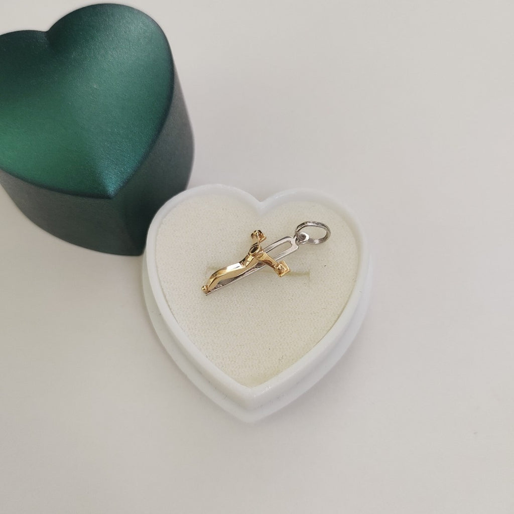 CRUCIFIJO ORO,ORO BLANCO 14 K 1,30 GRMS (SEMINUEVO)