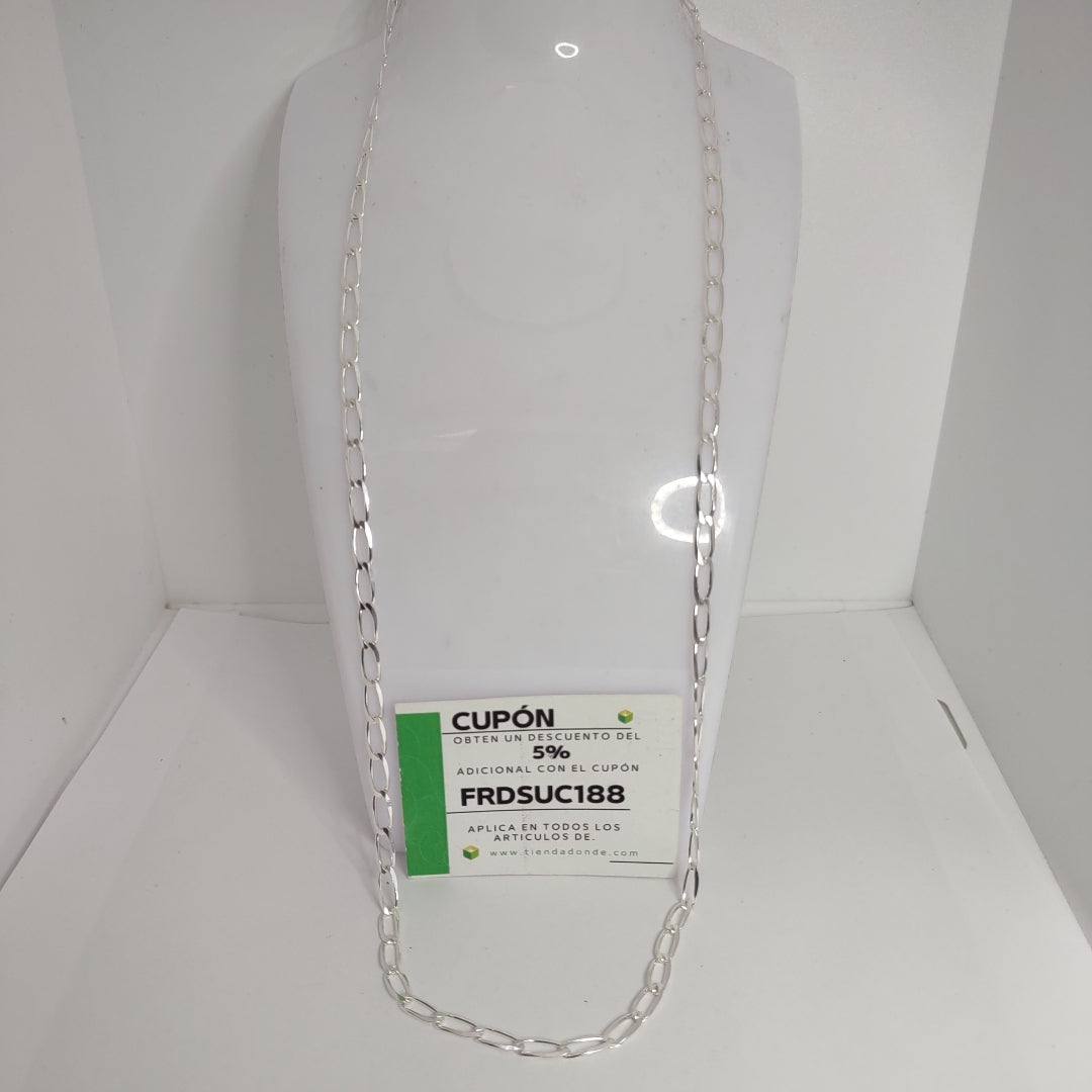 CADENA TEJIDO ESLABONES PLATA .925 60 CM 10.5 GR (NUEVO)