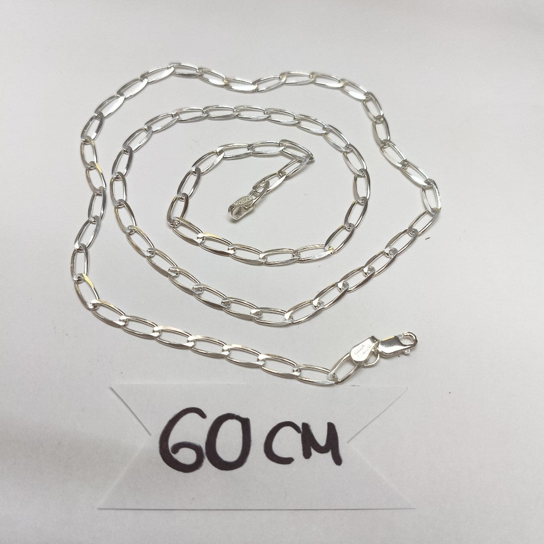 CADENA TEJIDO ESLABONES PLATA .925 60 CM 10.7 GR (NUEVO)